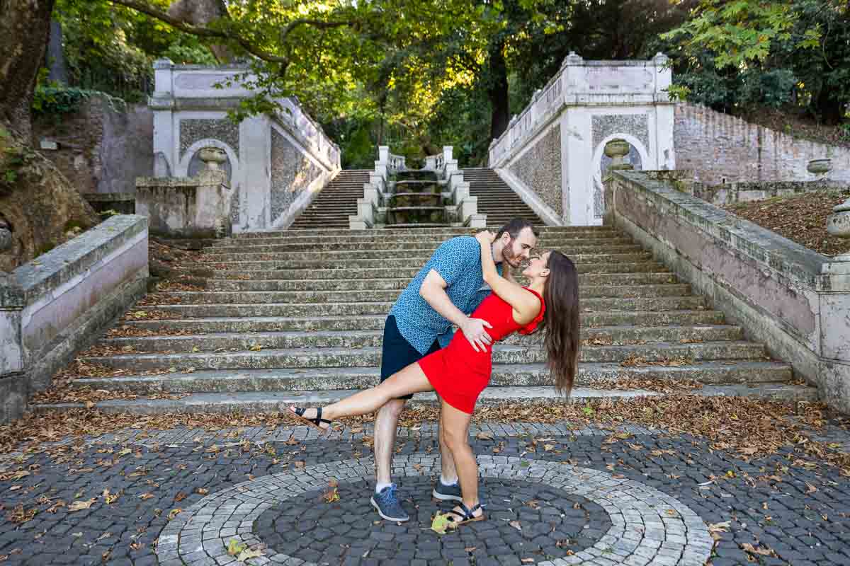 Dipping pose staircase of the 11 fountains