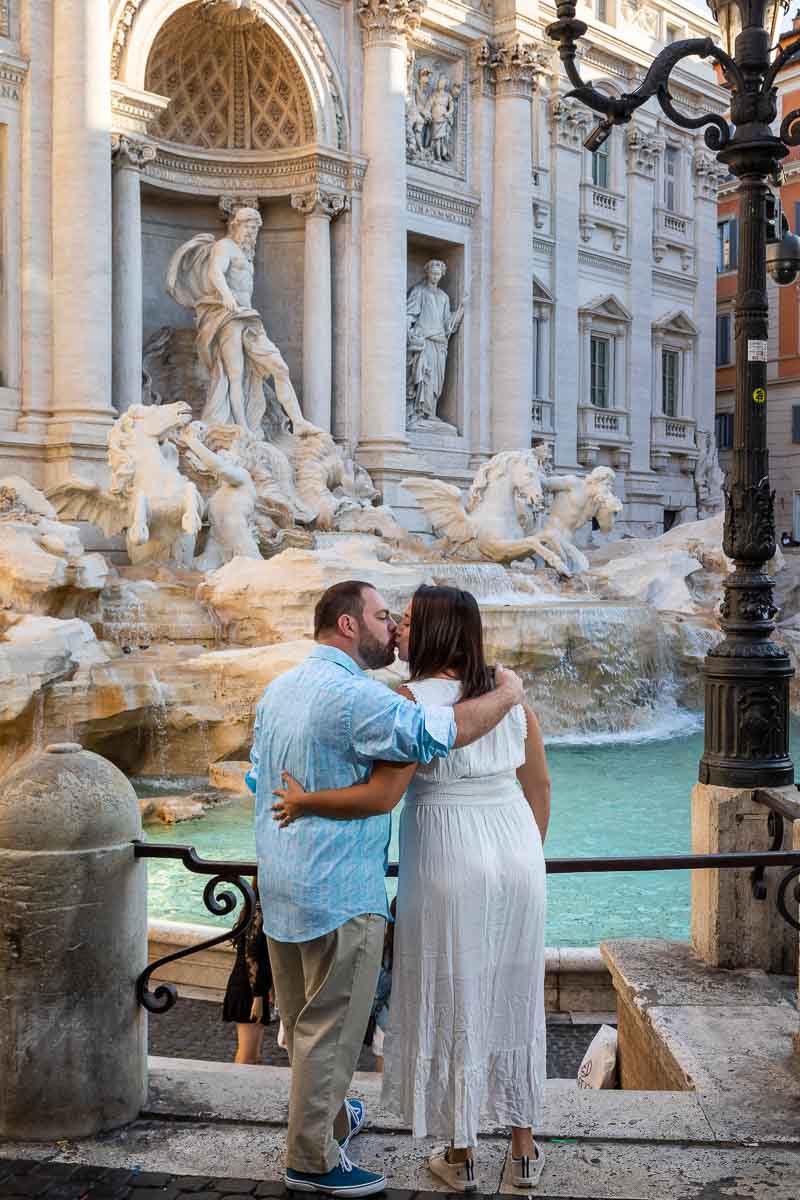 Trevi fountain photo session taking pictures in the early morning