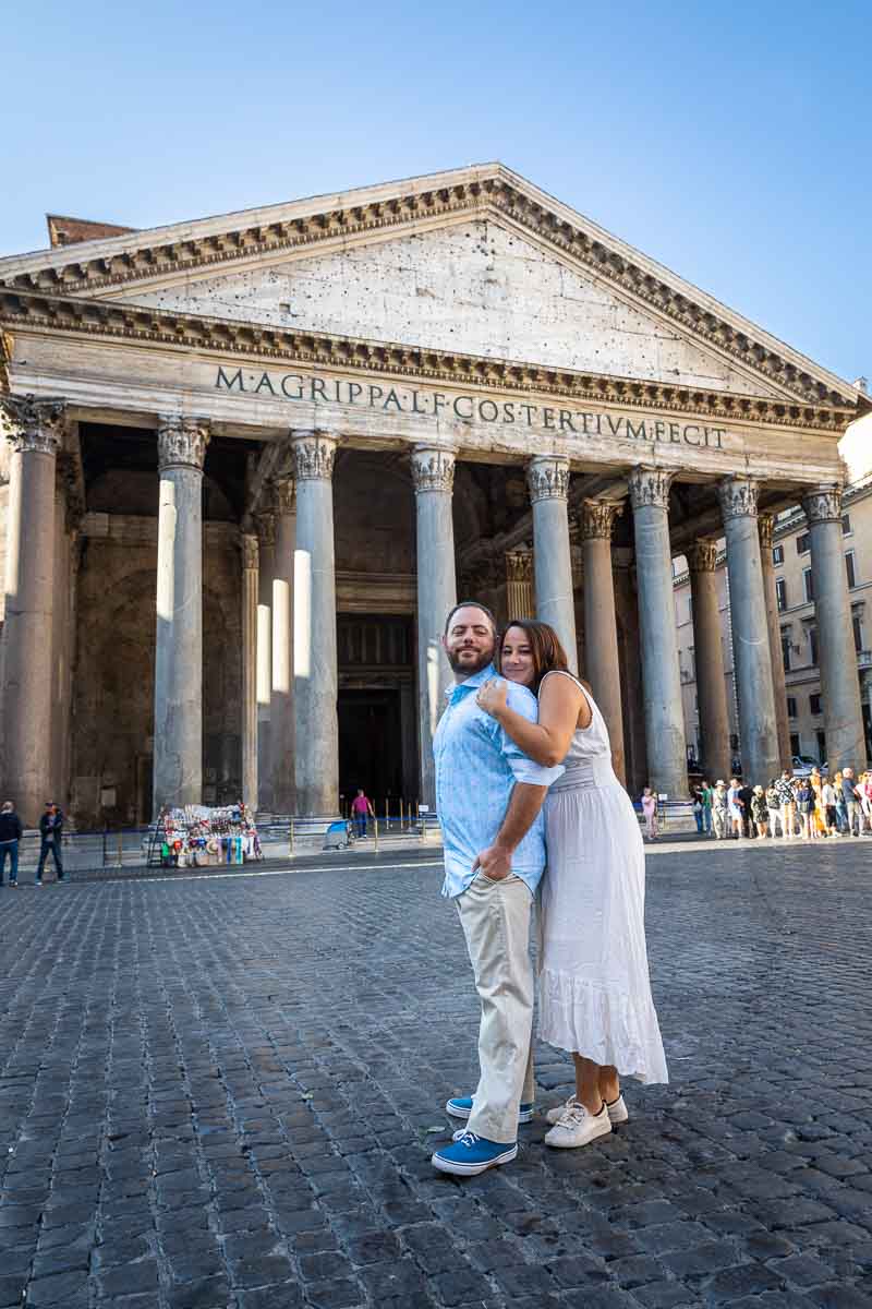 Portrait picture posed in front of the Roman Pantheon