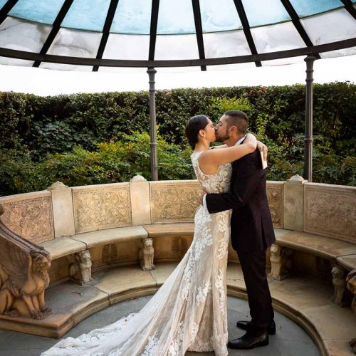 Just married in Italy. Bride & Groom first kiss