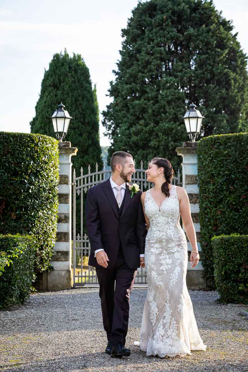 Walking together in a Florentine vintage colonial villa