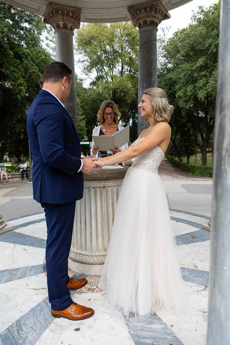 I pronounce you married and you may kiss the bride!