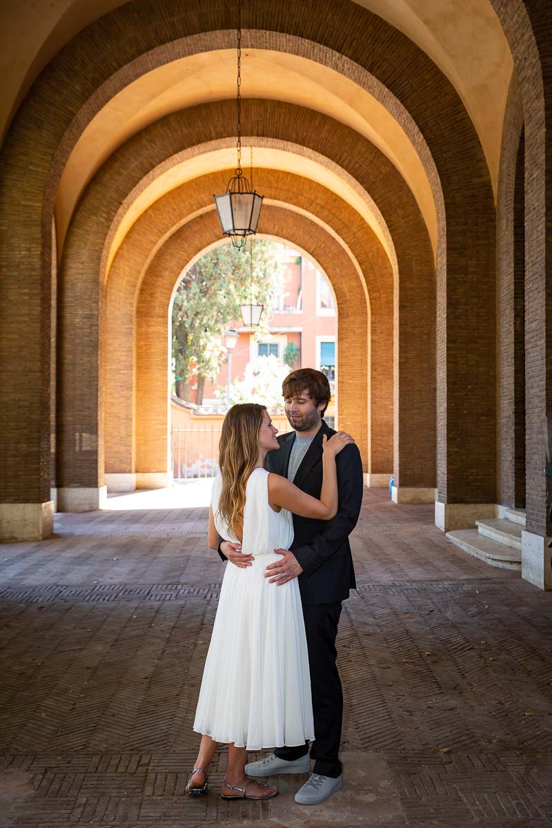 Posed picture portrait under portico arches