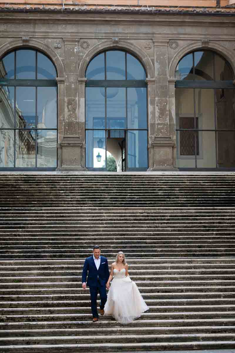 Walking down the stairs together