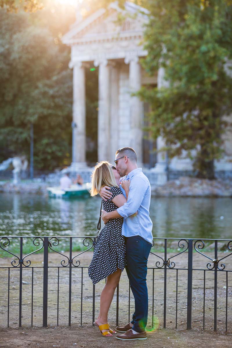 She said yes in Rome after proposing next to a small lake found in the city of Rome Italy
