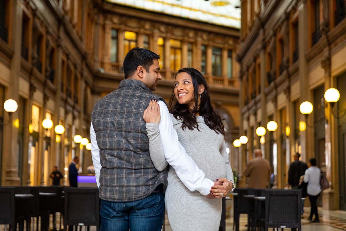 Indoor Rome maternity family photoshoot