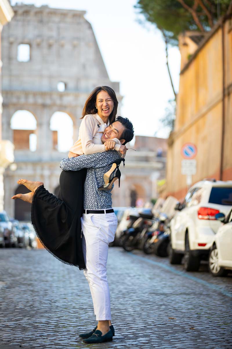 Together in Rome to be engaged by the Coliseum 