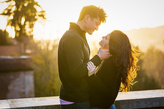 Sunset couple photography in Rome Italy