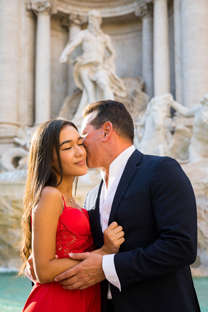 Portrait picture close up at the Fontana di Trevi in Roma