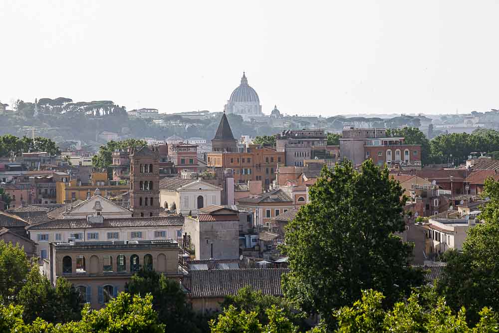 The Roman skyline with Saint Peter's cathedral in the center of the image 