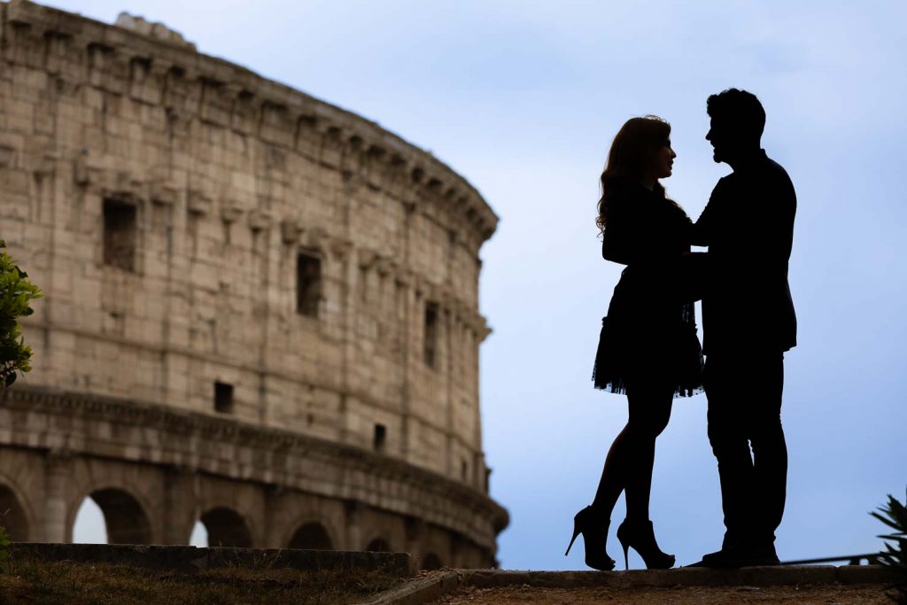 Rome couple photoshoot at the Roman Colosseum in color photography