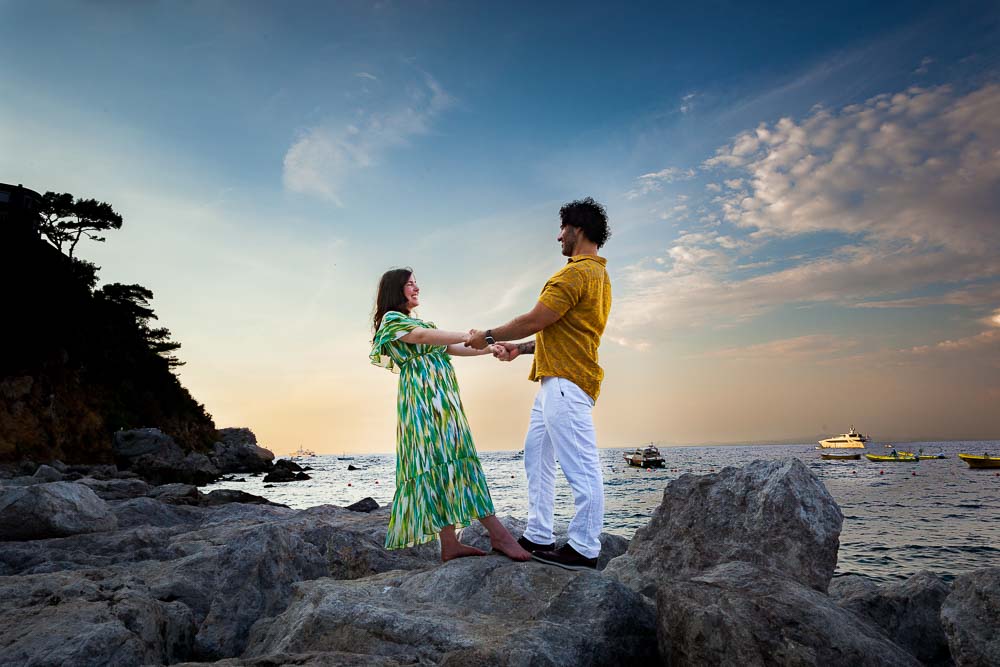 Couple photoshoot on the island of Capri Italy. Surprised by a proposal in Capri 