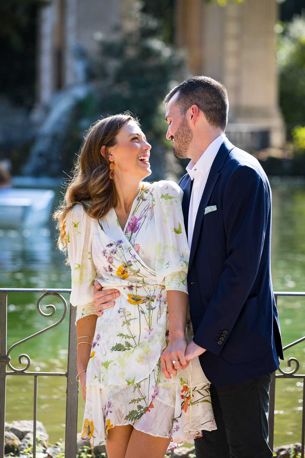 Engaged in Rome during a suprise proposal photography session