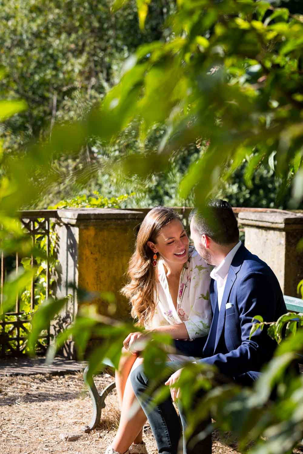 Together sitting on a bench in a park