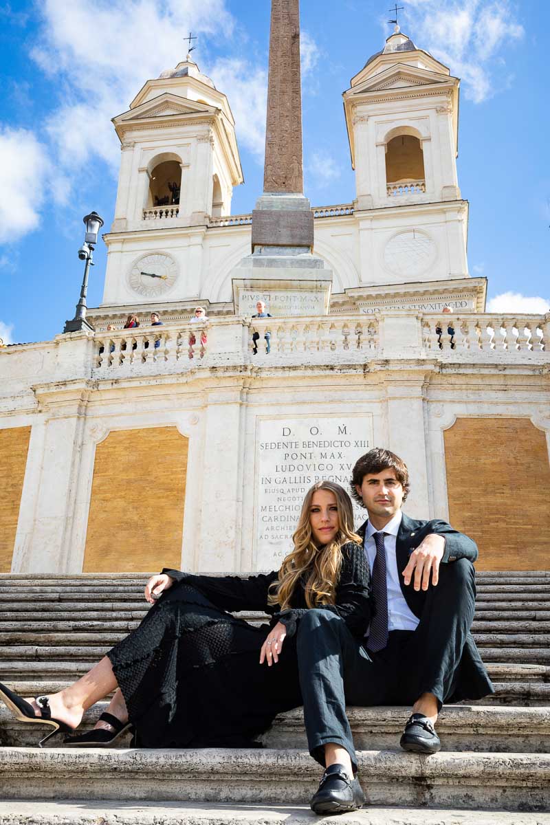 Sitting down on the Spanish steps