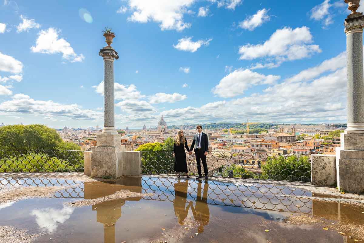 Sweeping view of the skyline and the roman rooftops during a once in a lifetime photoshoot in Rome