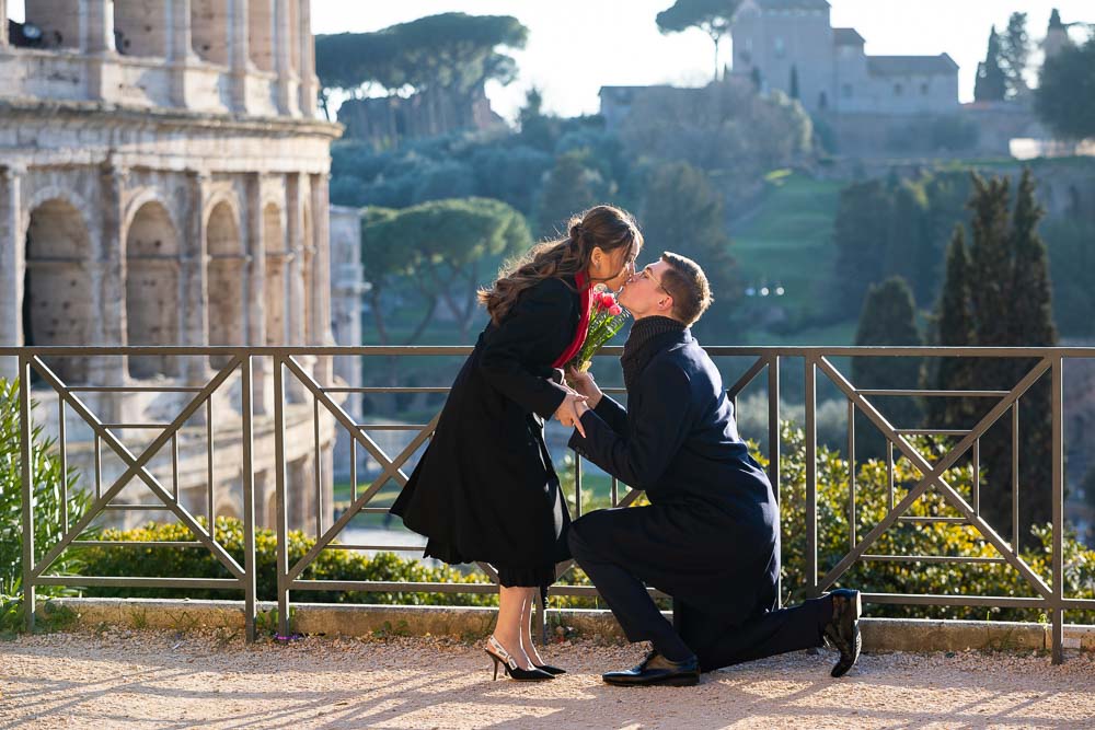 The she said yes moment candidly photographed from a distance 