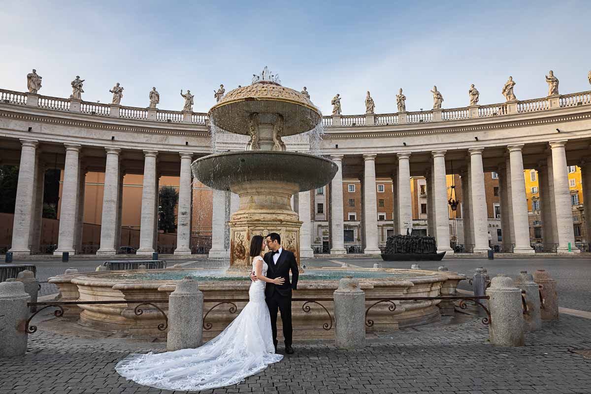 Wedding photoshoot in the Vatican during the Sposi Novelli event in Rome Italy 