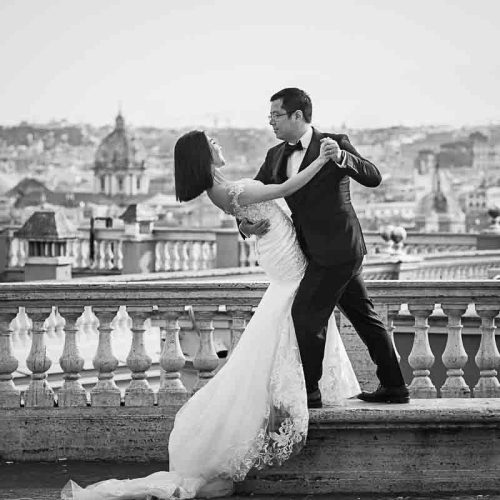The dip. Black and White photography. Image taken at the Janiculum hill in Rome Italy by the Andrea Matone photographer studio