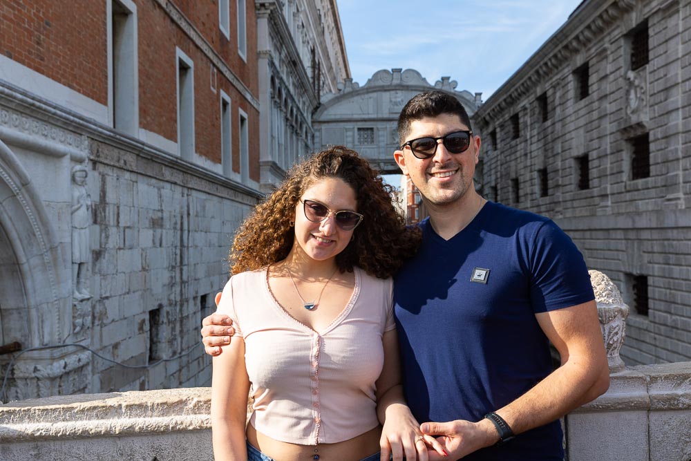 Bridge of Sighs couple portrait in nice golden light