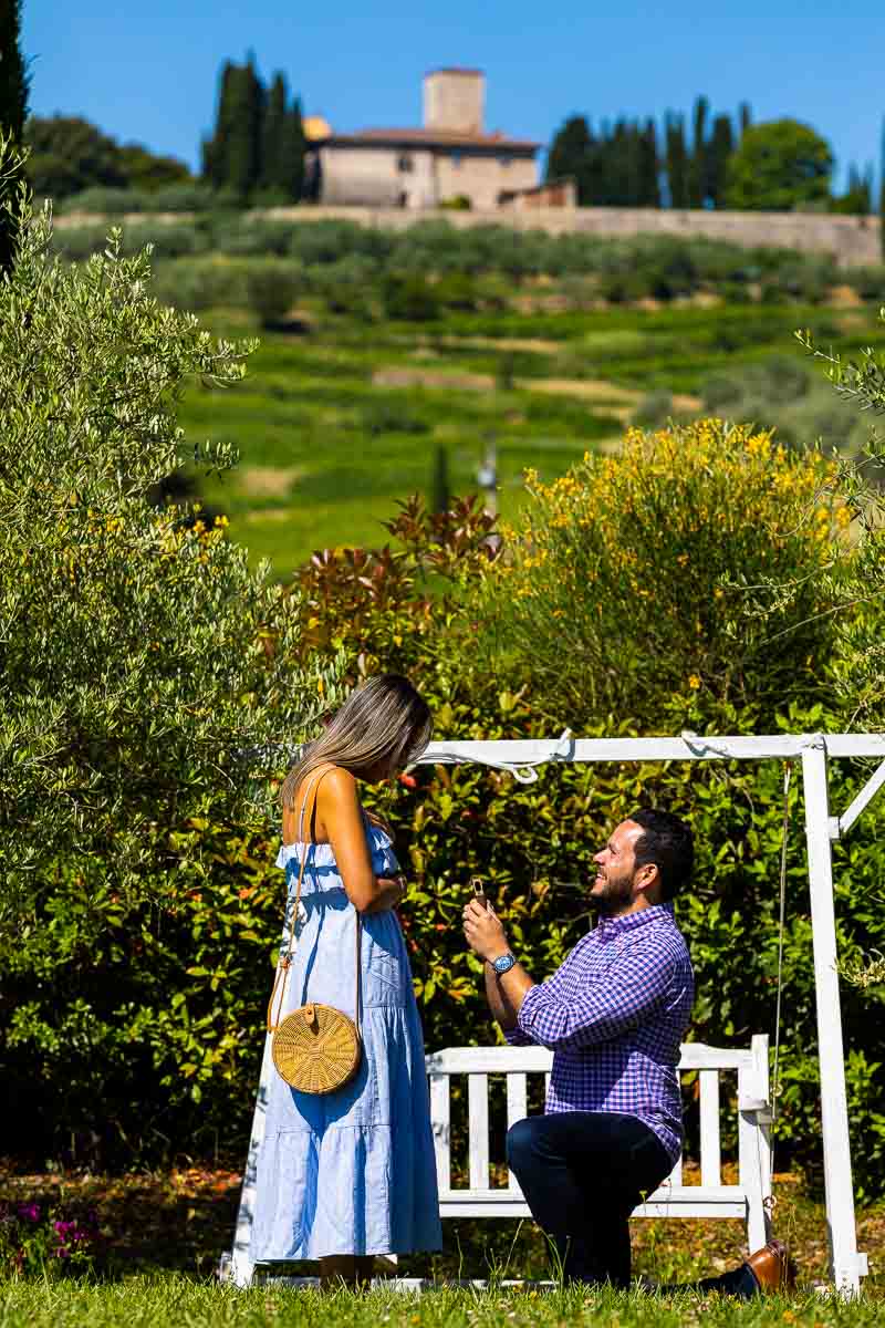 Vineyard Wedding Proposal in Tuscany photographed during a photo session in a local Country farm 