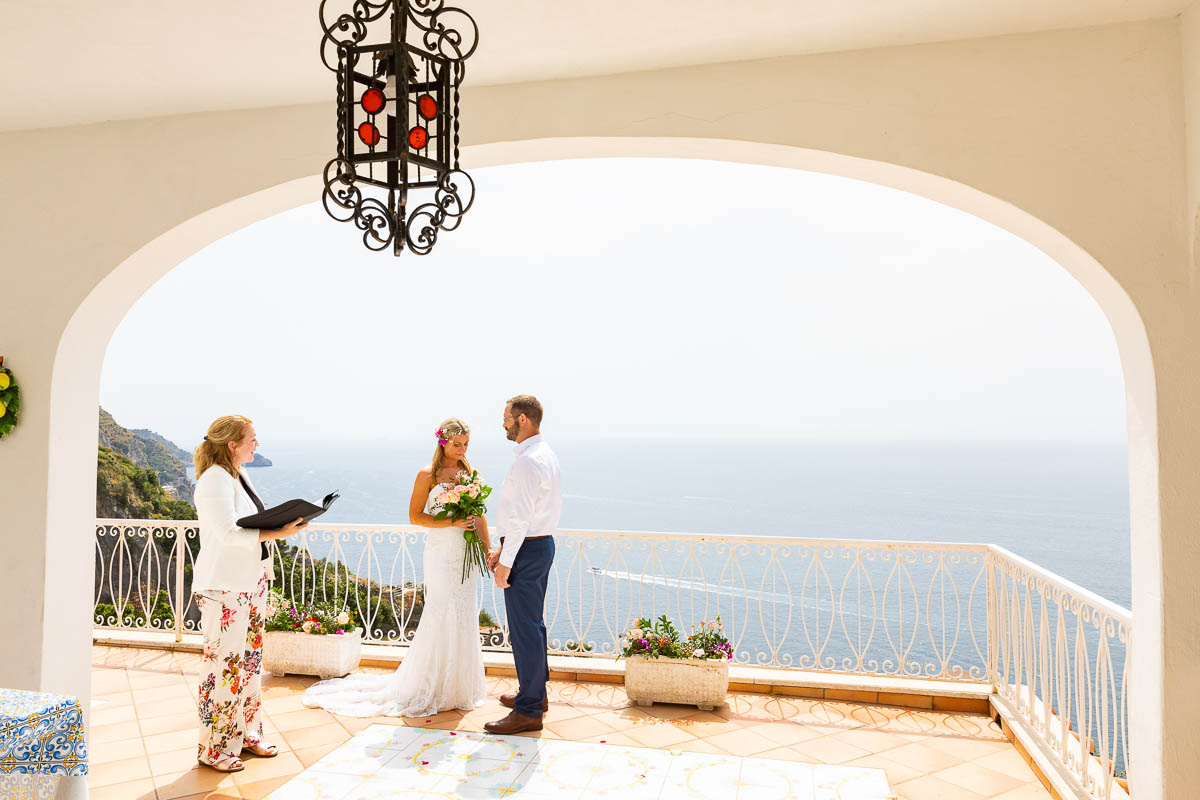 The wedding ceremony on Praiano overlooking the Amalfi coast