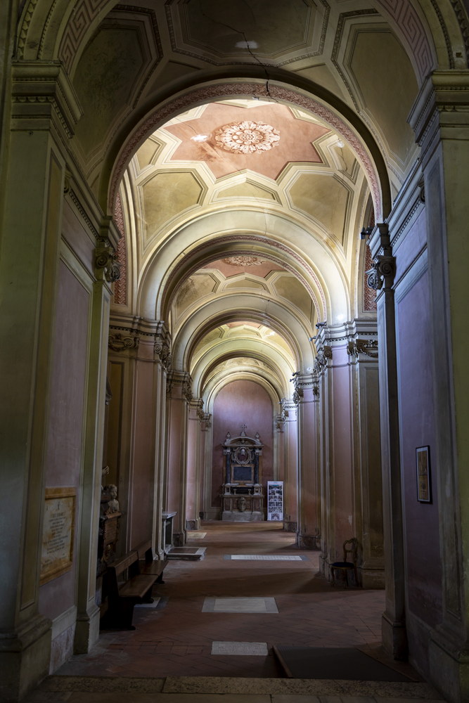 Inside Sant'Alessio Church Wedding photography. Side hall details with beautiful sun shining light shining in