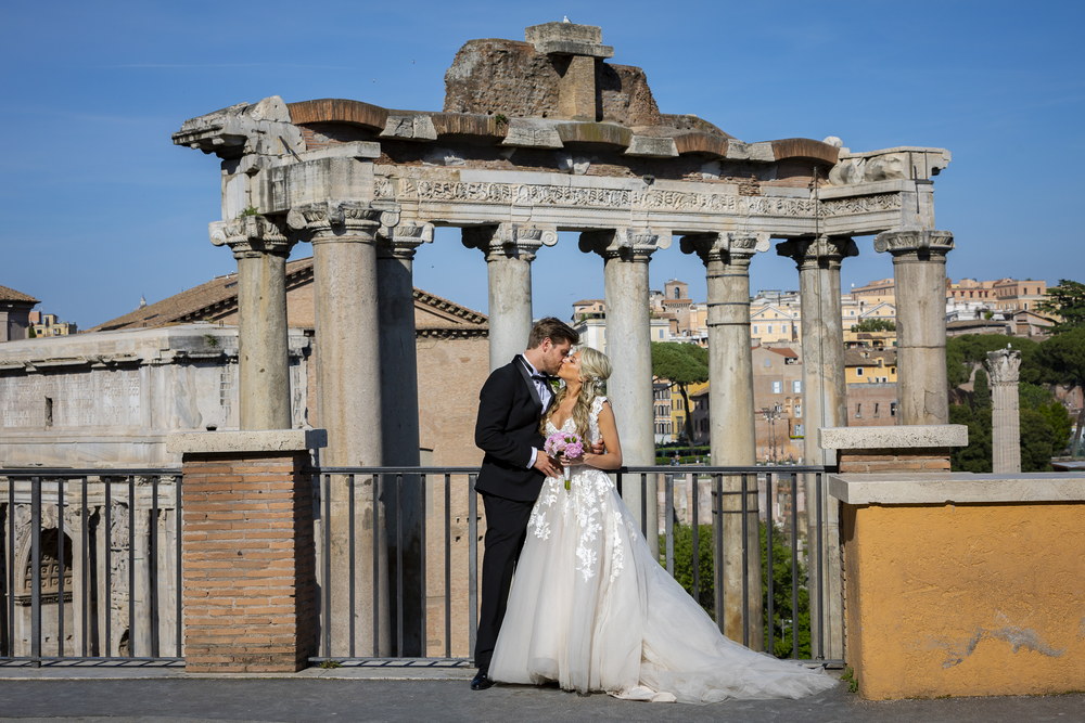 Portrait taken overlooking the ancient roman Forum