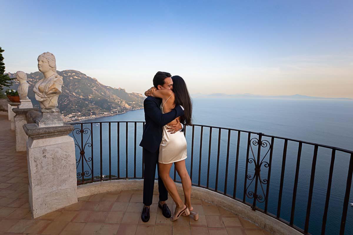 Embraced with joyful surprise and ecstatically happy. Ravello Proposal Photography