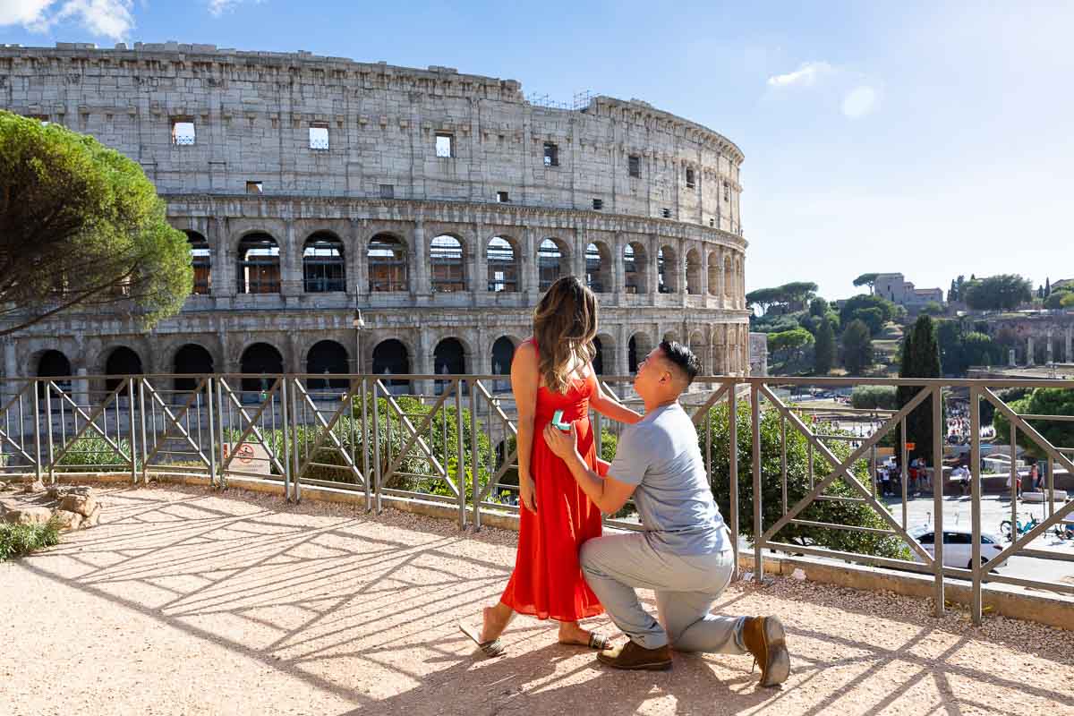 Roman Colosseum Proposal photographed at a distance by a hidden photographer