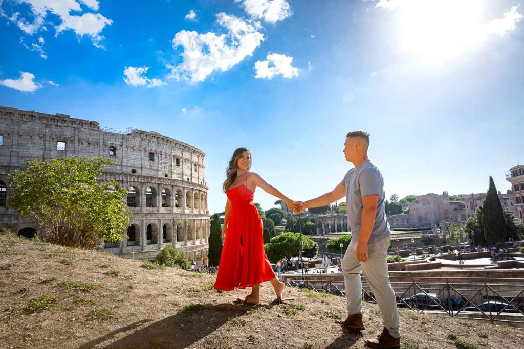 Engagement couple photo shoot in Rome Italy