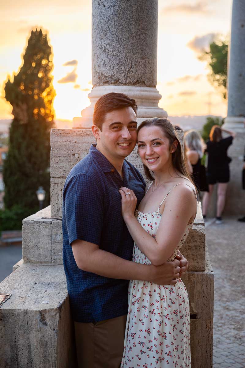 Sunset Proposal in Rome Italy