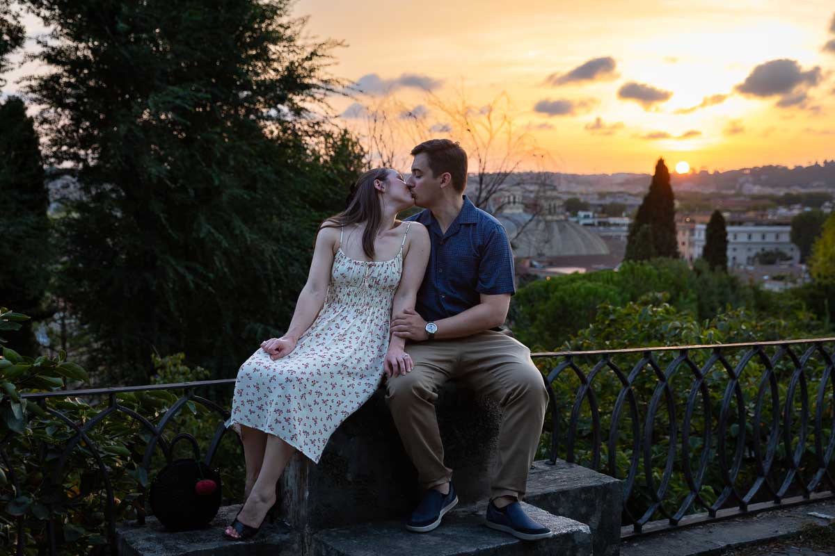 In Love in Rome Couple photo shoot at sunset 