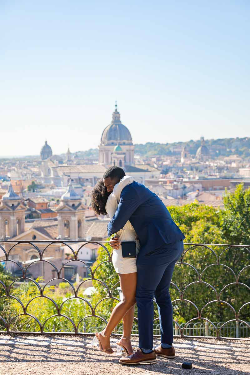 Joy and happiness after wedding proposal