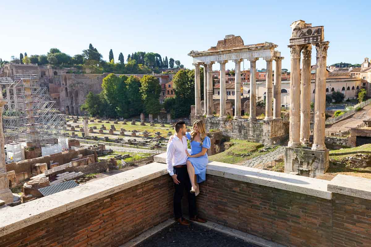 Sitting down in front of the Roman Forum