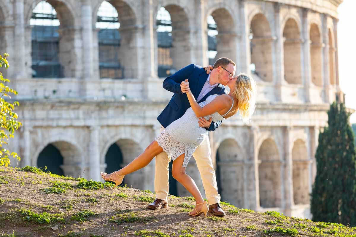 Rome couple photoshoot at the Roman Colosseum in Rome Italy