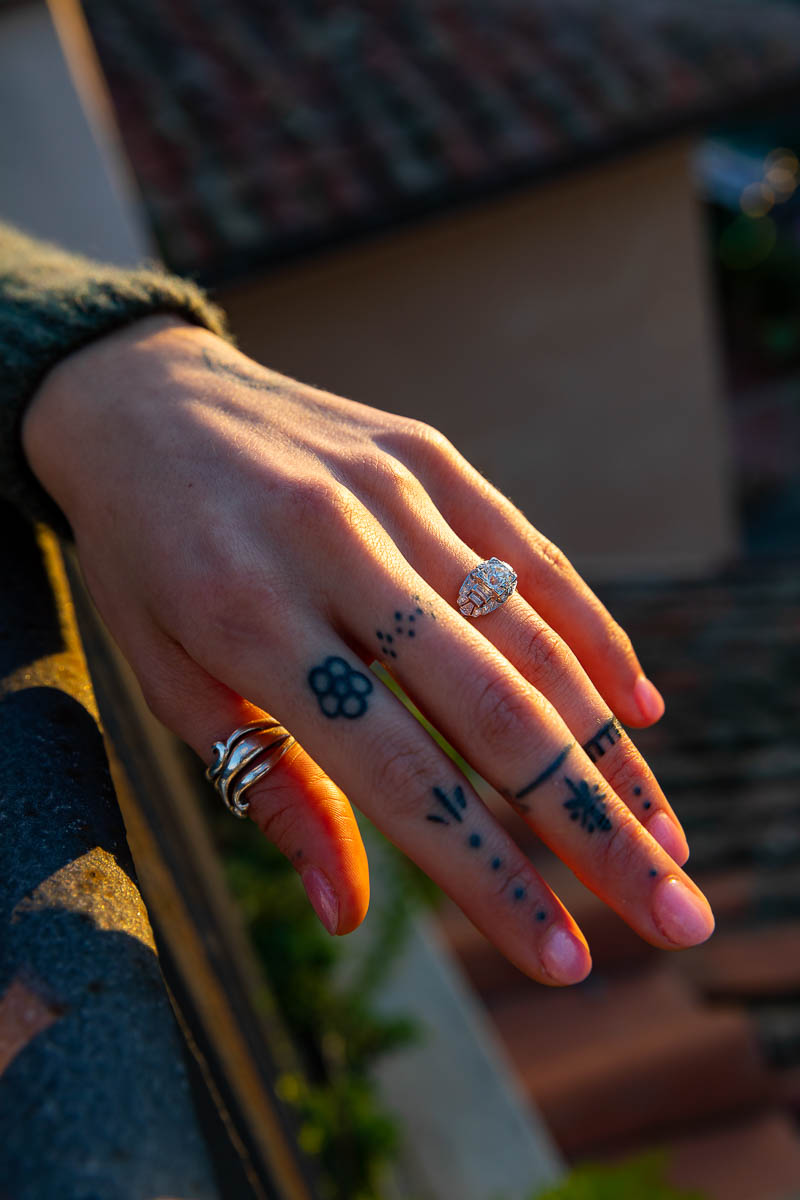 Engagement ring pictures at sunset 