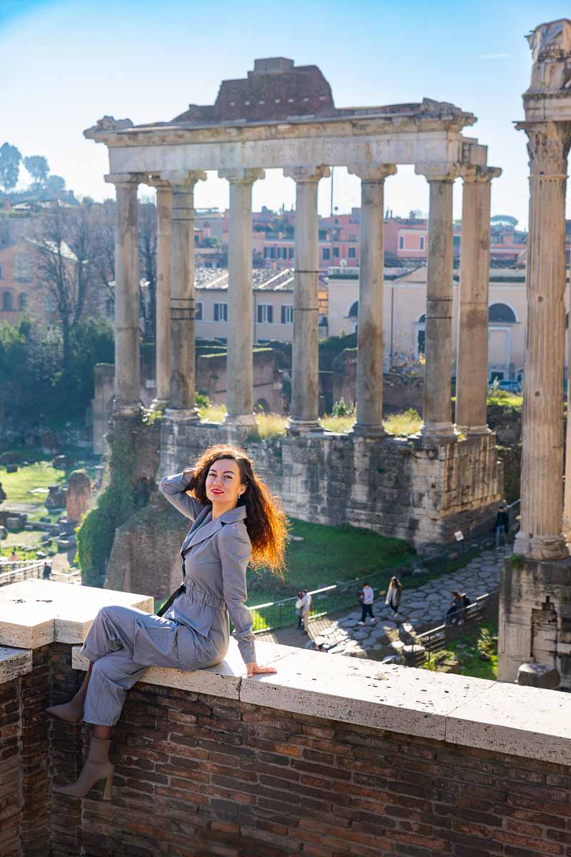 Solo female model photography at the Roman Forum 