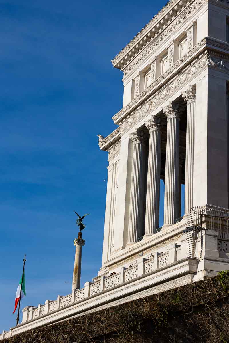 Side view picture of the Vittoriano monument photographed during a photo session in Rome