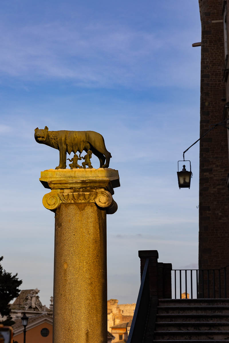 Lupa she wolf statue. Icon image of Rome. Picture taken at Piazza del Campidoglio. 