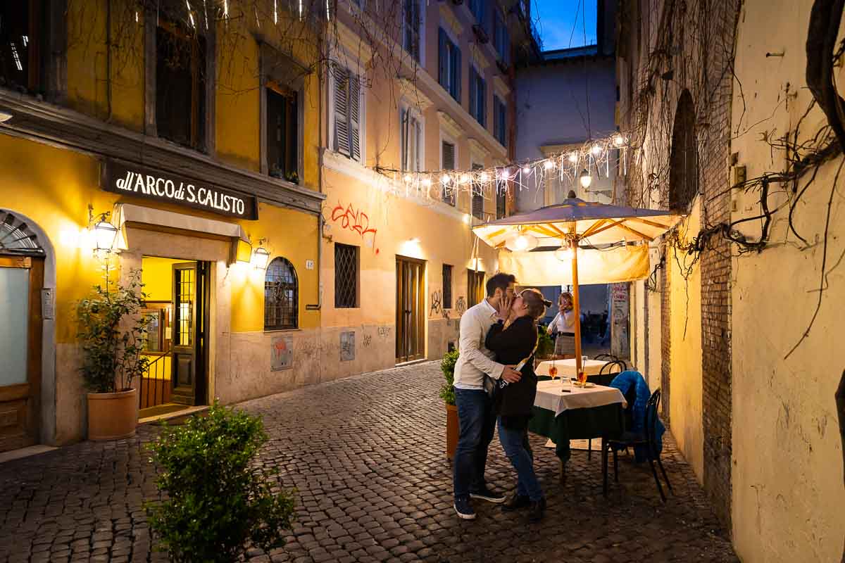 The moment she said yes. Just engaged in Rome Italy during a couple photo session