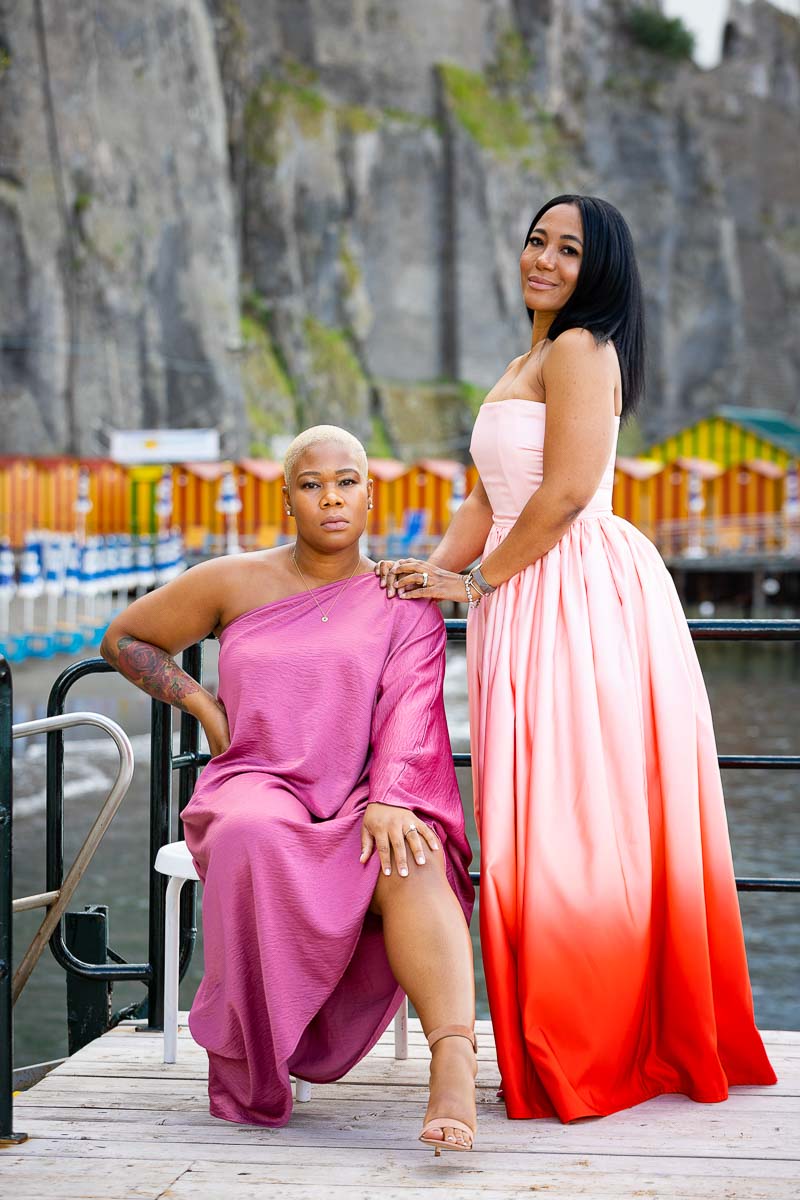 Two mode female portrait picture during a photoshoot in Sorrento Italy 