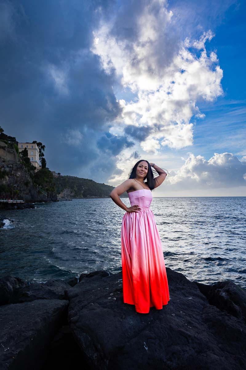 Model portrait picture on the coast of Sorrento photo shoot