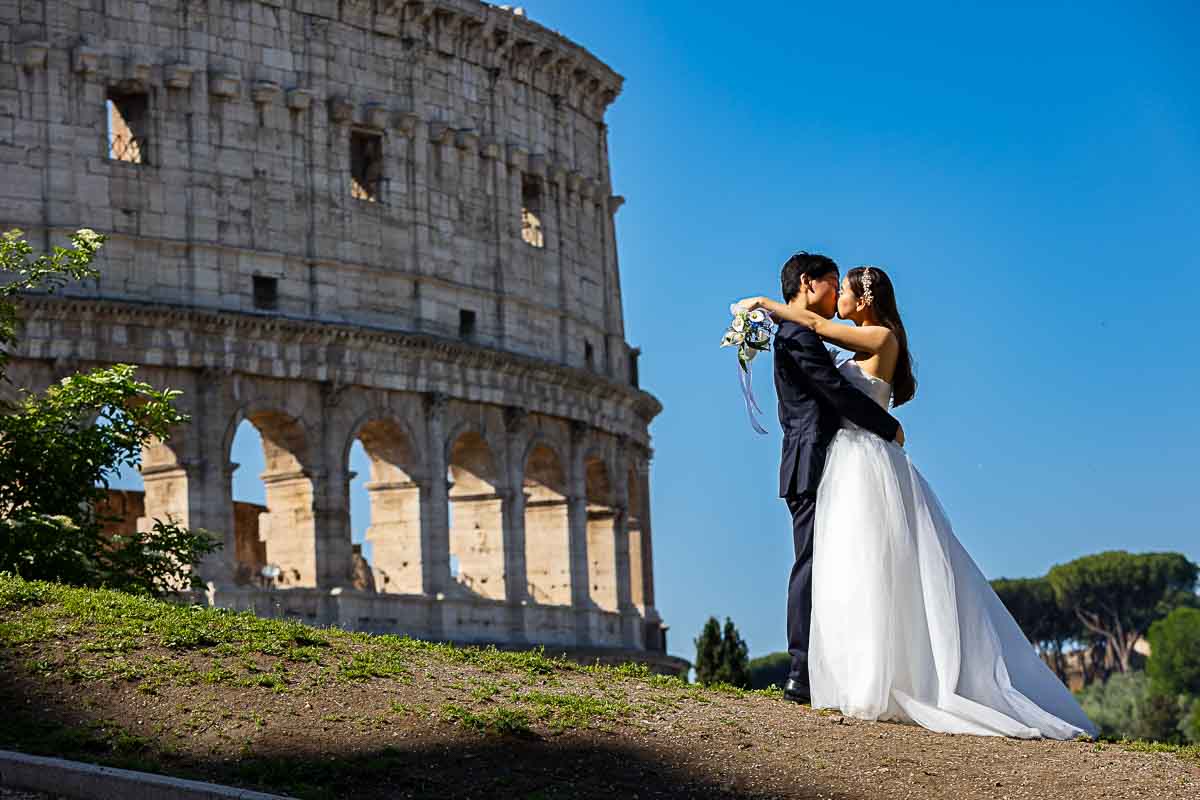 Colosseum wedding shots taken during a photo shoot in Italy