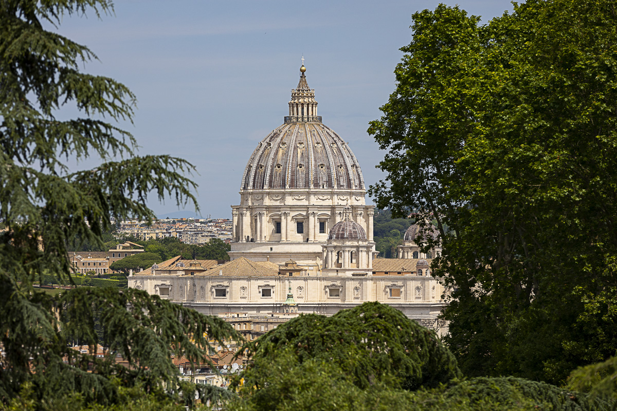 The view of St Peter's dome from the Janiculum hill 
