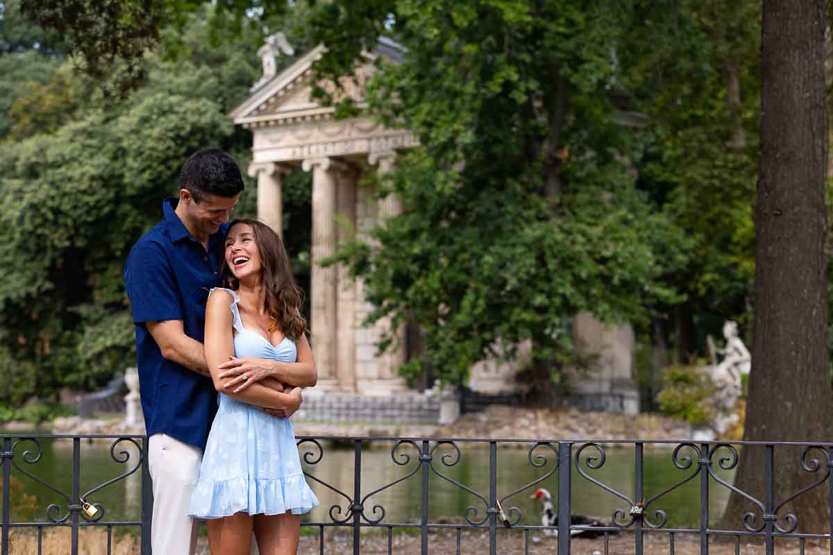 Posed during an engagement session in Rome Italy
