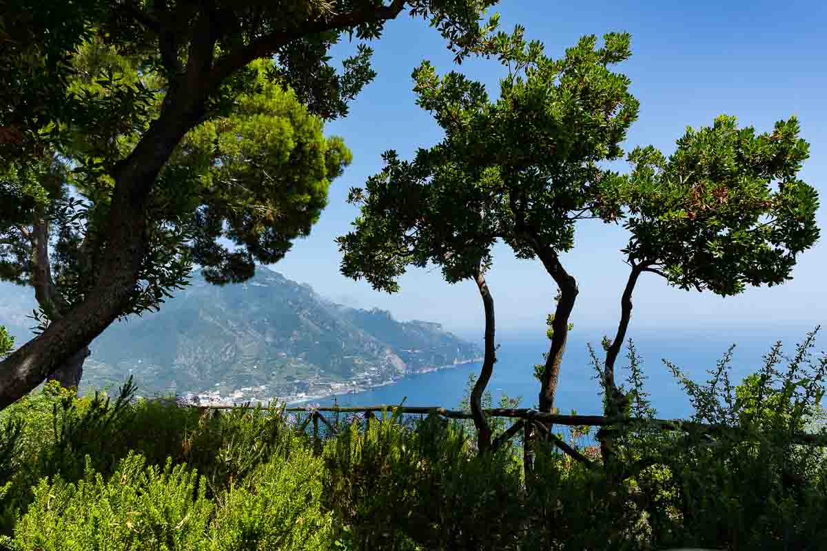 The view of the Amalfi coast seen from Villa Cimbrone in Ravello