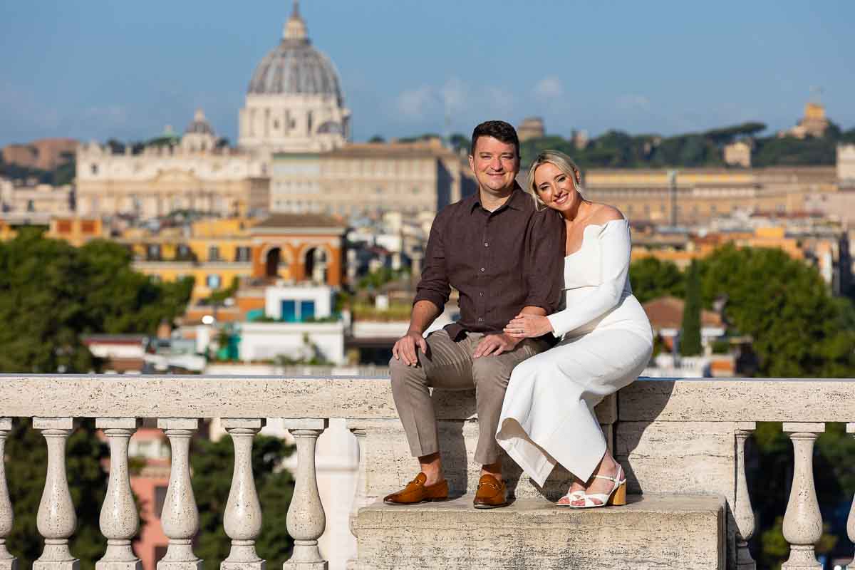 Rome couple pictures taken during a photo shoot at Parco del Pincio