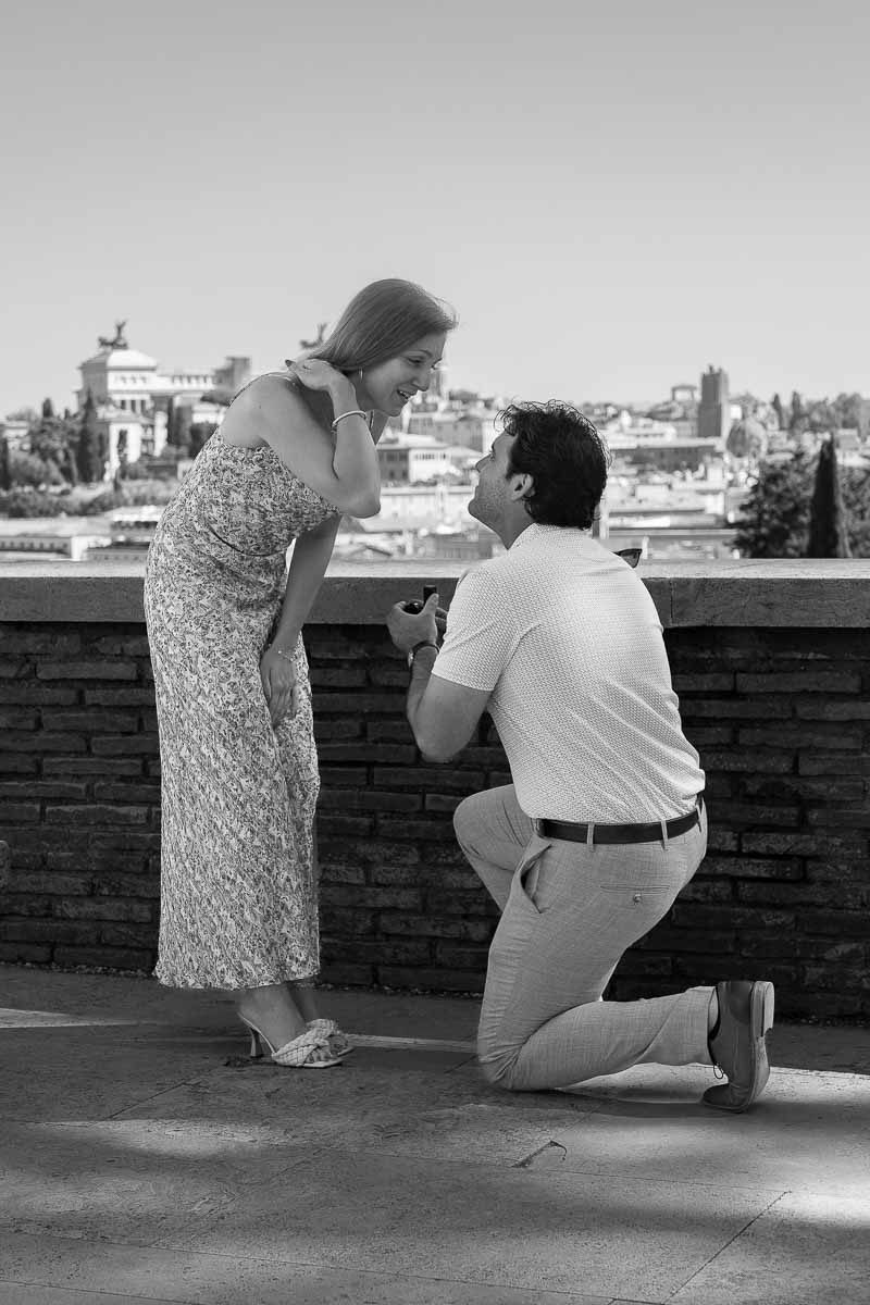Morning Surprise Engagement Photoshoot in Rome Italy