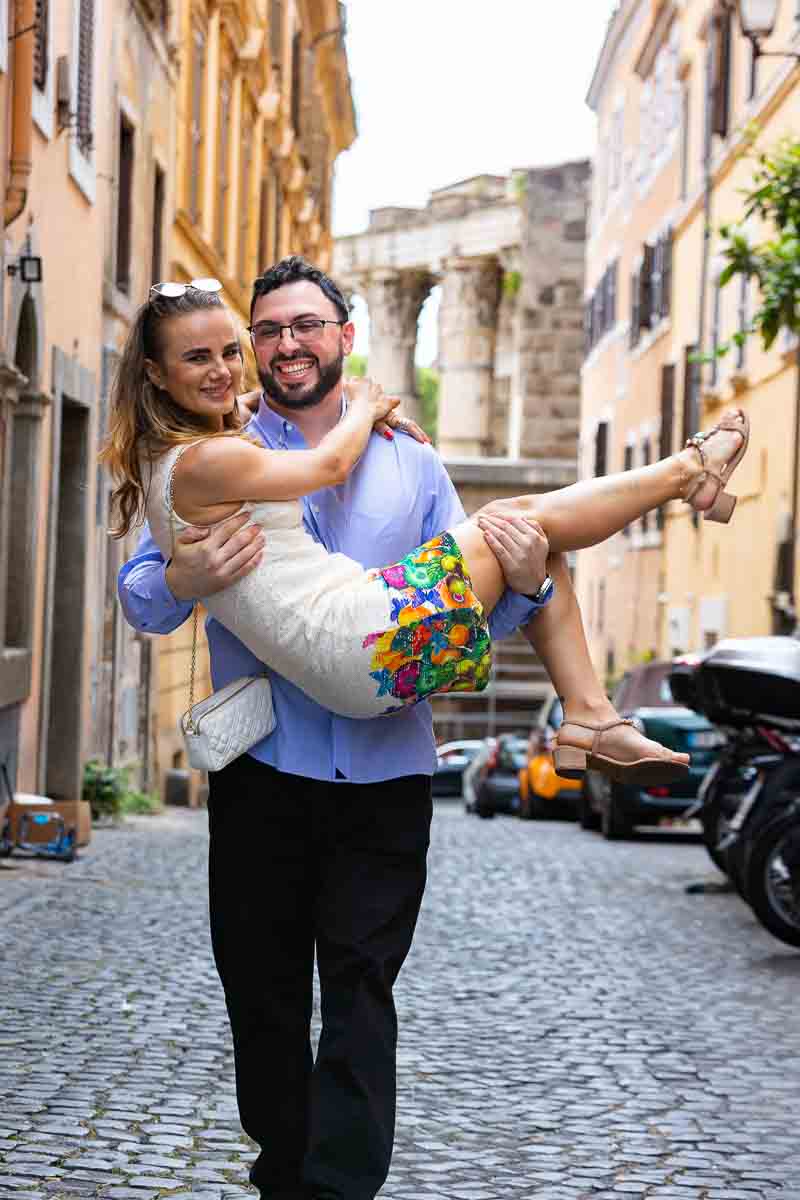 Together in Rome photographed during a couple photoshoot in Rome 